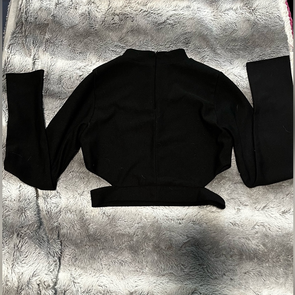 Nicole x Missguided Black Crop Top